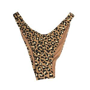 Aerie Bikini Bottom Cheekier High Cut Leopard Print Beige XXL